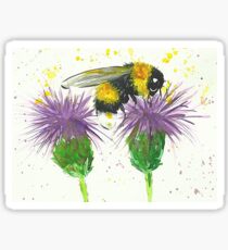 Bumble bee sitting a two thistles Sticker