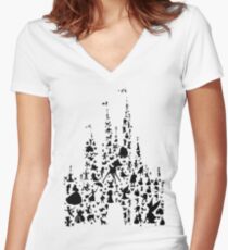 Happiest Castle On Earth Women's Fitted V-Neck T-Shirt