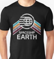 Vintage Spaceship Earth with Distressed Logo in Retro Style Unisex T-Shirt