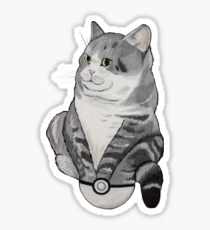 Fat Cat in a Pokeball Sticker
