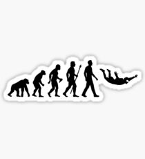 Pegatina Divertida paracaidismo evolución del hombre