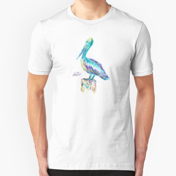 Pelican watercolor Slim Fit T-Shirt