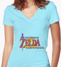 Zelda: A link to the past intro Women's Fitted V-Neck T-Shirt