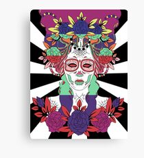 Colorful Day of the Dead Women Canvas Print
