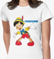 Pinocchio Cartoon Movie Funny Women's Fitted T-Shirt