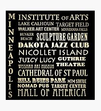 Minneapolis Minnesota Famous Landmarks Photographic Print