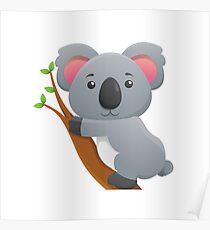 Koala Bear Cartoon Poster