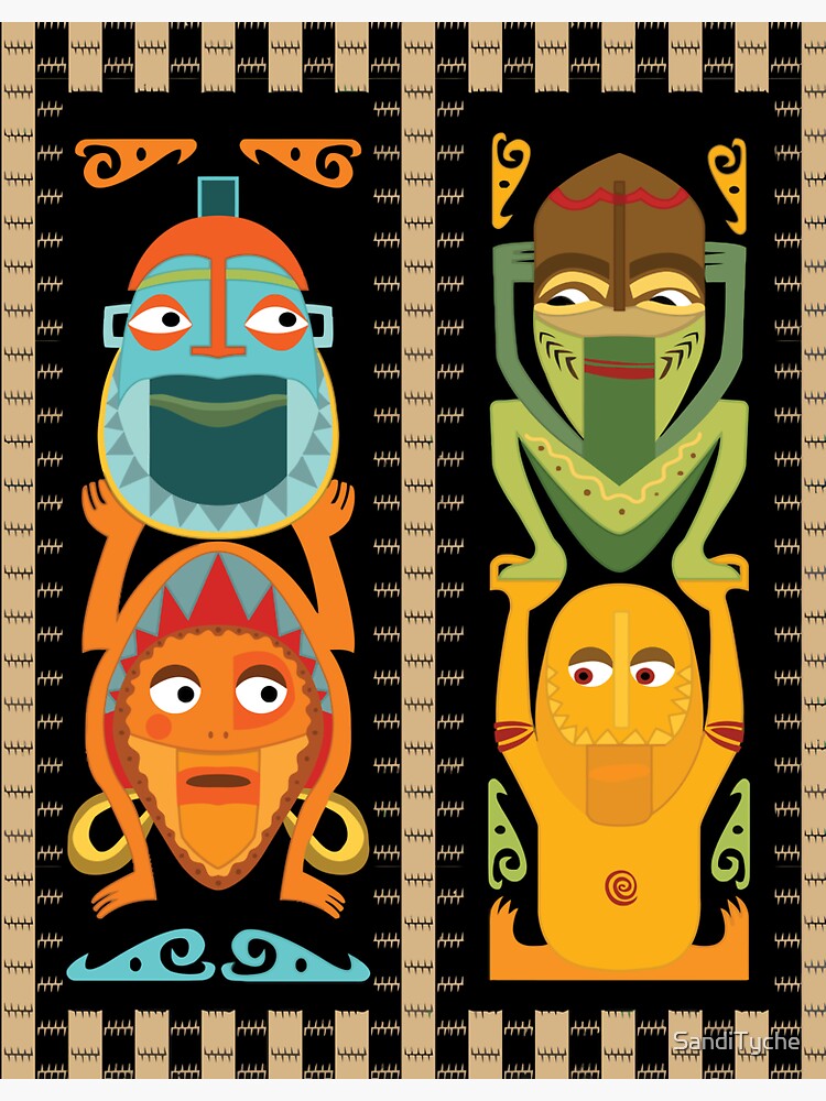 Tropical Hawaiian Polynesian Tiki Totems by SandiTyche