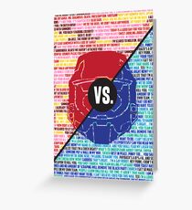 Red Vs. Blue Greeting Card