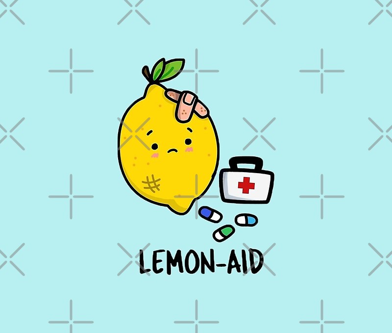 "LemonAid Lemon Lemonade BandAid Cartoon Pun" by 14Smith15 Redbubble