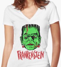 FRANKENSTEIN - Vintage 1960's Style! Women's Fitted V-Neck T-Shirt