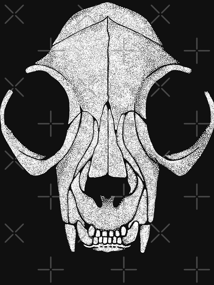 Cat Skull White Halftone by GrizzlyGaz