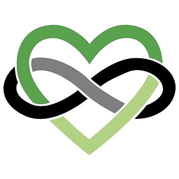 Artwork thumbnail, Aromantic Polyamory Infinity Heart (White) by polyphiliashop