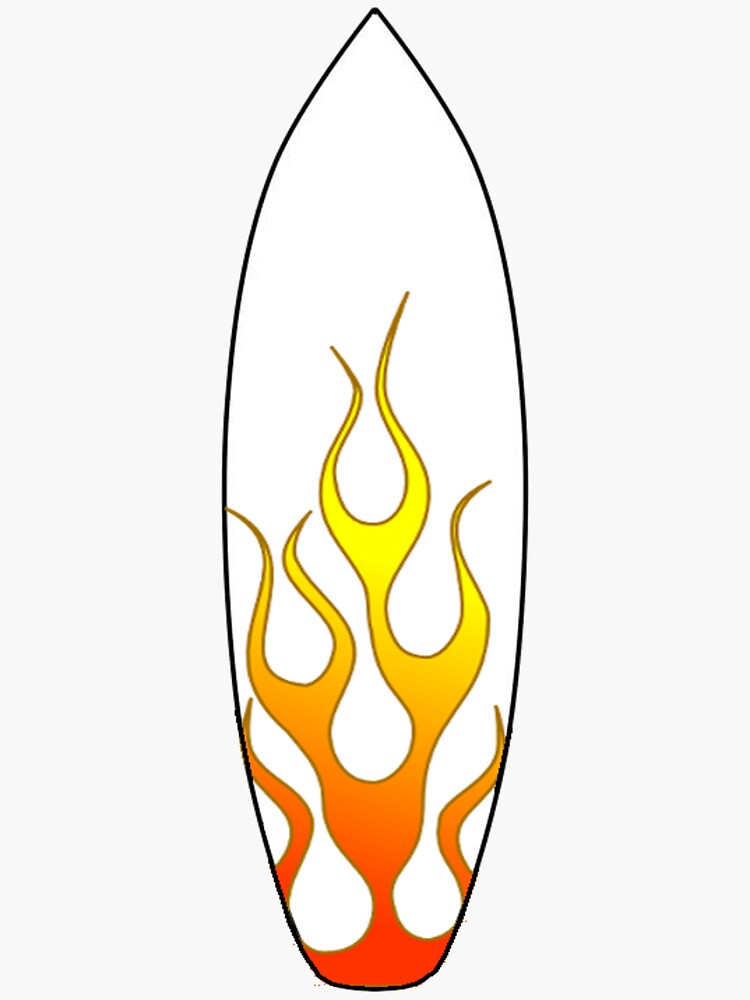 “Surfboard Flames” Sticker by surreal77 | Redbubble