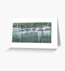 Bateaux à la marina de Morlaix, Bretagne Carte de vœux