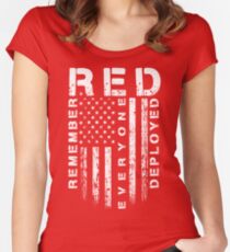 Red Friday - Remember Everyone Deployed Women's Fitted Scoop T-Shirt