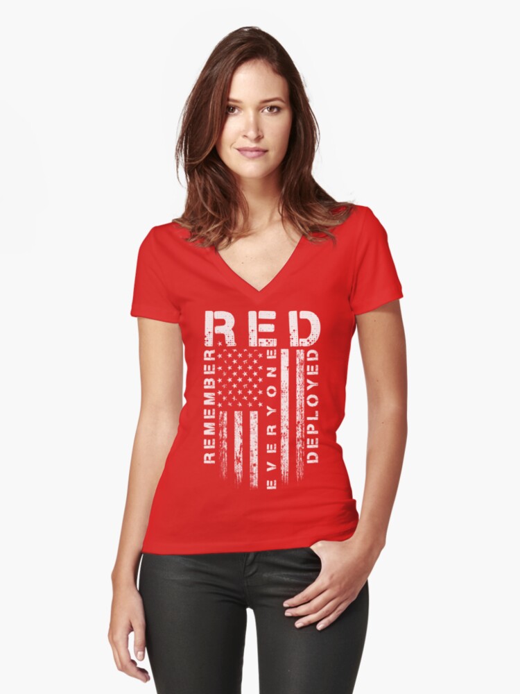 Download "Red Friday - Remember Everyone Deployed" Women's Fitted V ...