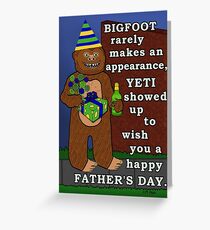 Funny Father's Day Bigfoot Yeti Pun for Dad Greeting Card