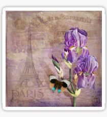 Ville de Paris II vintage style French floral garden art Sticker