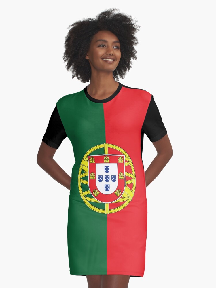 Portugal Flag Graphic T Shirt Dress By Stoopiditees