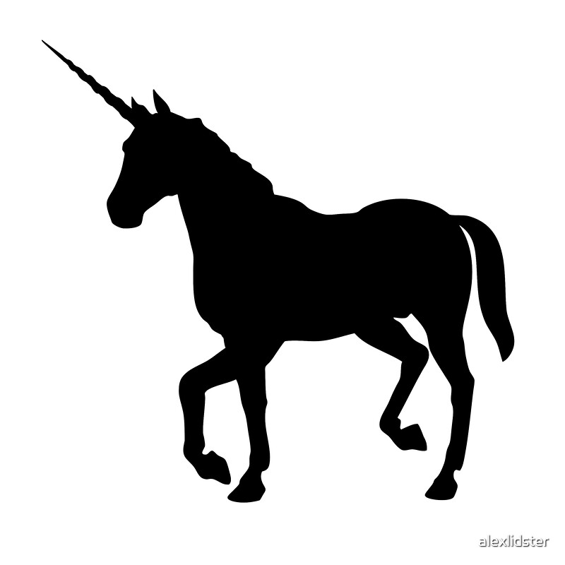 black unicorn silhouette by alexlidster redbubble