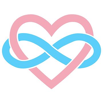 Artwork thumbnail, Transgender Polyamory Infinity Heart (White) by polyphiliashop