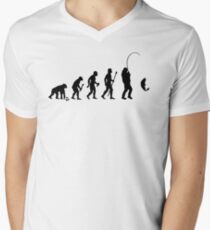 Evolution Of Man and Fishing Men's V-Neck T-Shirt