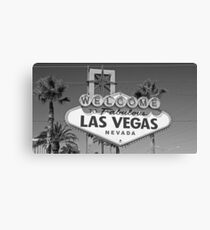 Lienzo Bienvenido a Las Vegas en blanco y negro