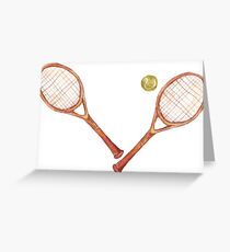 tennis racket with tennis ball Greeting Card