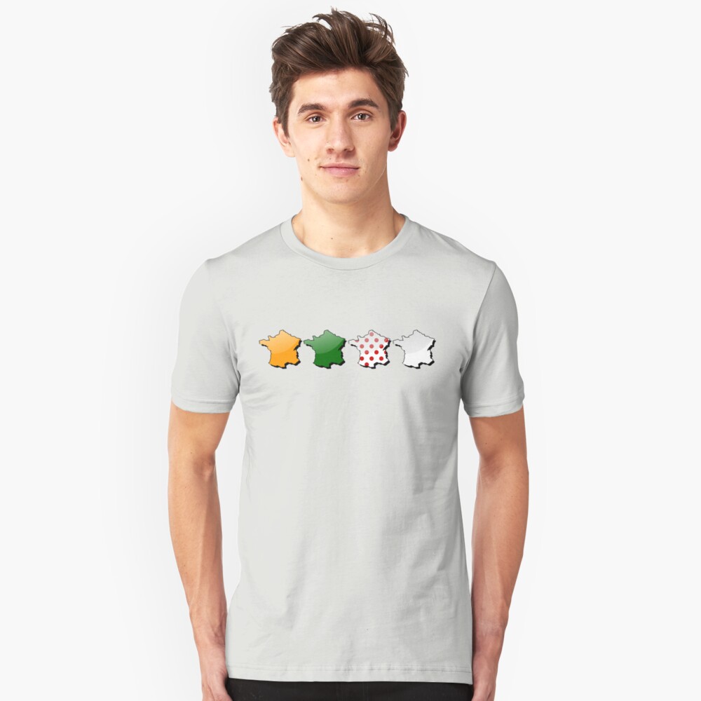 France in colors of the Tour de France jerseys Slim Fit T-Shirt
