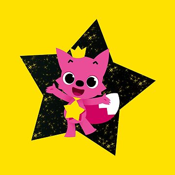 Pink Fox Children's Character Star (on Pink) Kids T-Shirt for