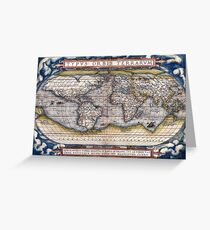 1564 World Map by Ortelius Greeting Card