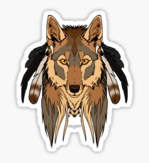 Tribal Coyote Sticker