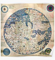 1458 World Map by Fra Mauro Poster