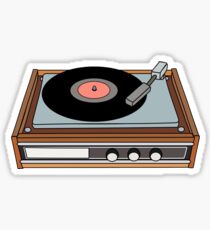classic vinyl record player Sticker