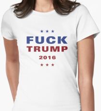 FUCK TRUMP Logo - Stars Women's Fitted T-Shirt