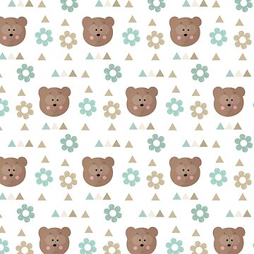 Artwork thumbnail, Vector seamless pattern with cute bears. by vectormarketnet