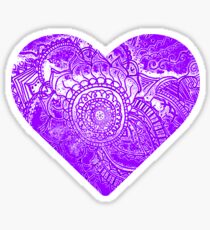 Purple Doodle Heart Sticker