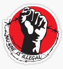 No One Is Illegal Sticker