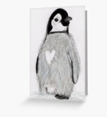PENGUING HEART ART BIRTHDAY CHRISTMAS Greeting Card