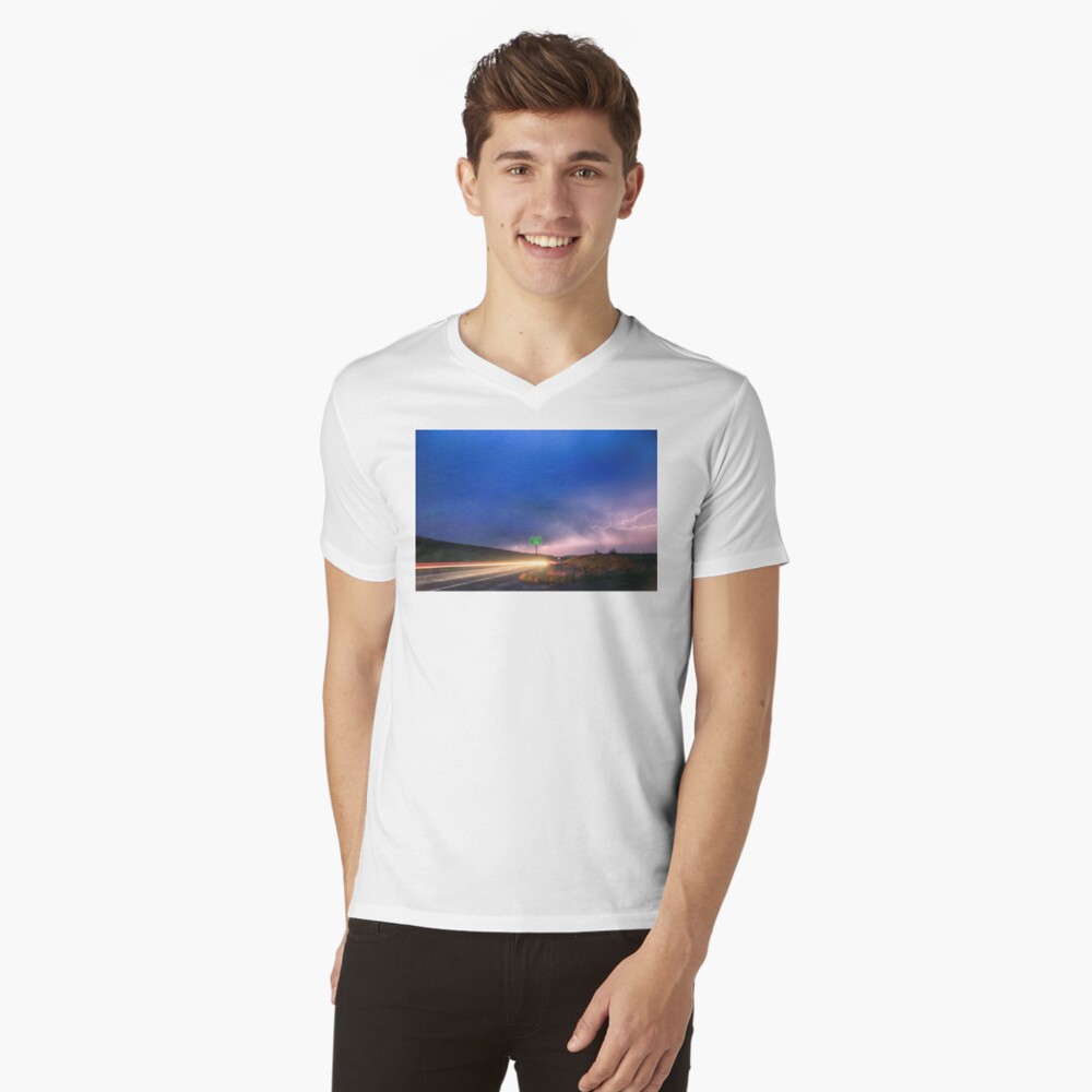 Cruising Highway 36 Into the Storm V-Neck T-Shirt