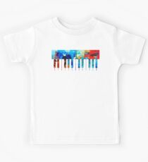 Colorful Piano Art by Sharon Cummings Kids Tee