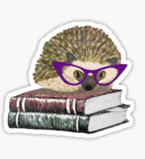 Adorable Literary Hedgehog wearing Glasses Sticker