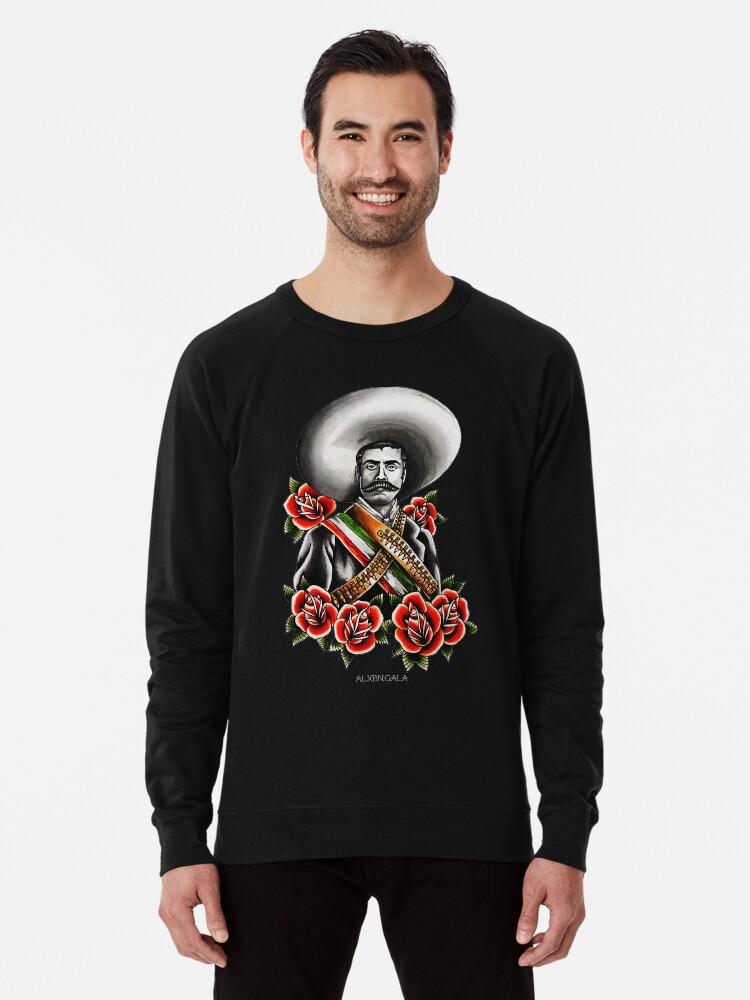 Emiliano Zapata Portrait Lightweight Sweatshirt By Alxbngala