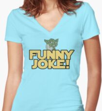 Joke Yoda Women's Fitted V-Neck T-Shirt