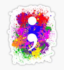Semicolon Paint Splatter Sticker