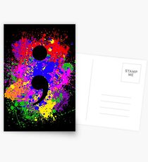 Semicolon Paint Splatter Postcards