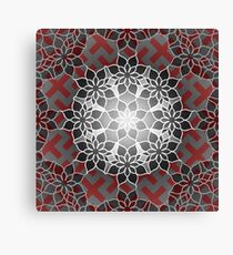 Octagonal Floral Mandala Sayagata Layered Canvas Print