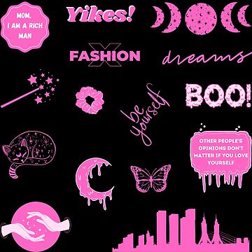 Pink Aesthetic sticker Pack Sticker for Sale by kinibee