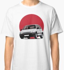 Daihatsu Charade GTti illustration, white with rising sun Classic T-Shirt